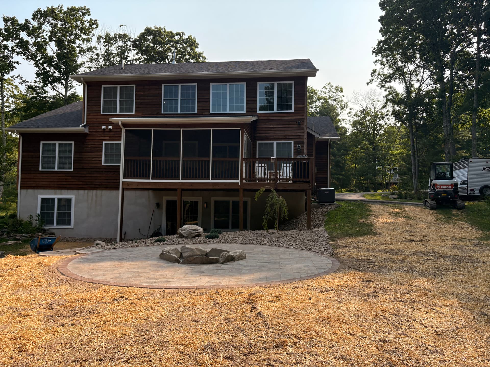 Fire Pit Patio, Stone Pathways and Full Backyard Outdoor Living Build image