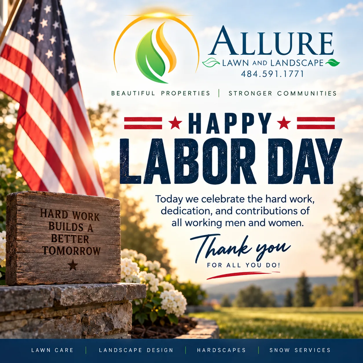 Happy Labor Day from Allure Lawn and Landscape image