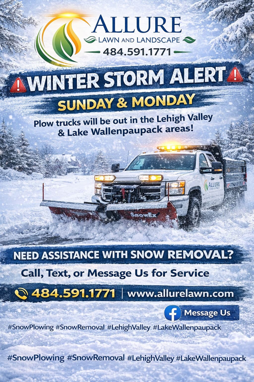 Winter Storm Alert - Immediate Snow Removal in Lehigh Valley and Lake Wallenpaupack image