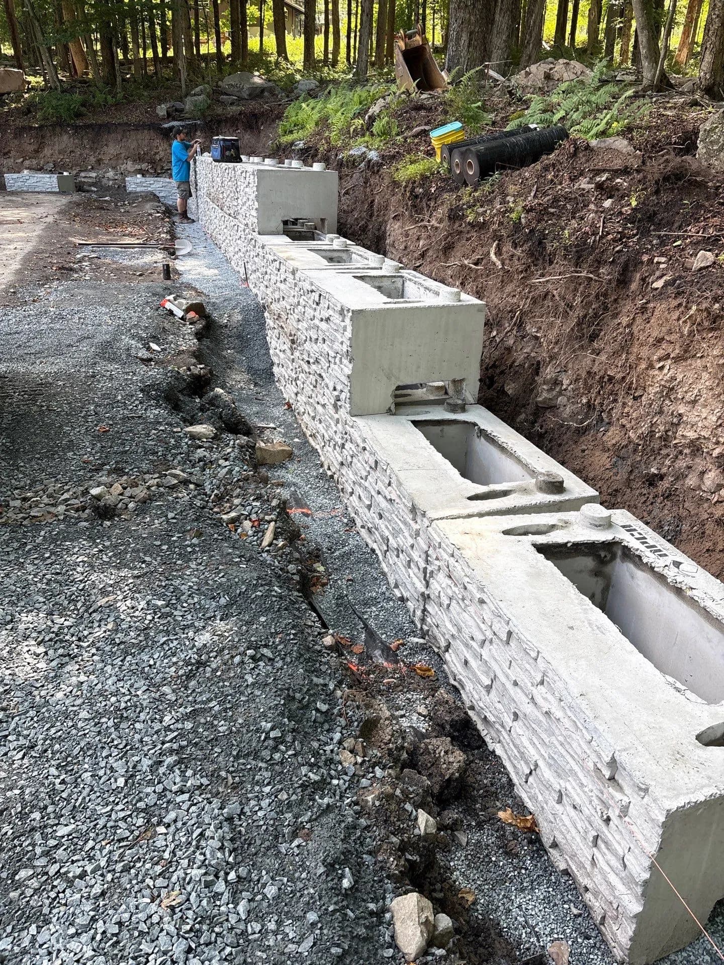 Precast Retaining Wall Built to Handle Serious Slope image