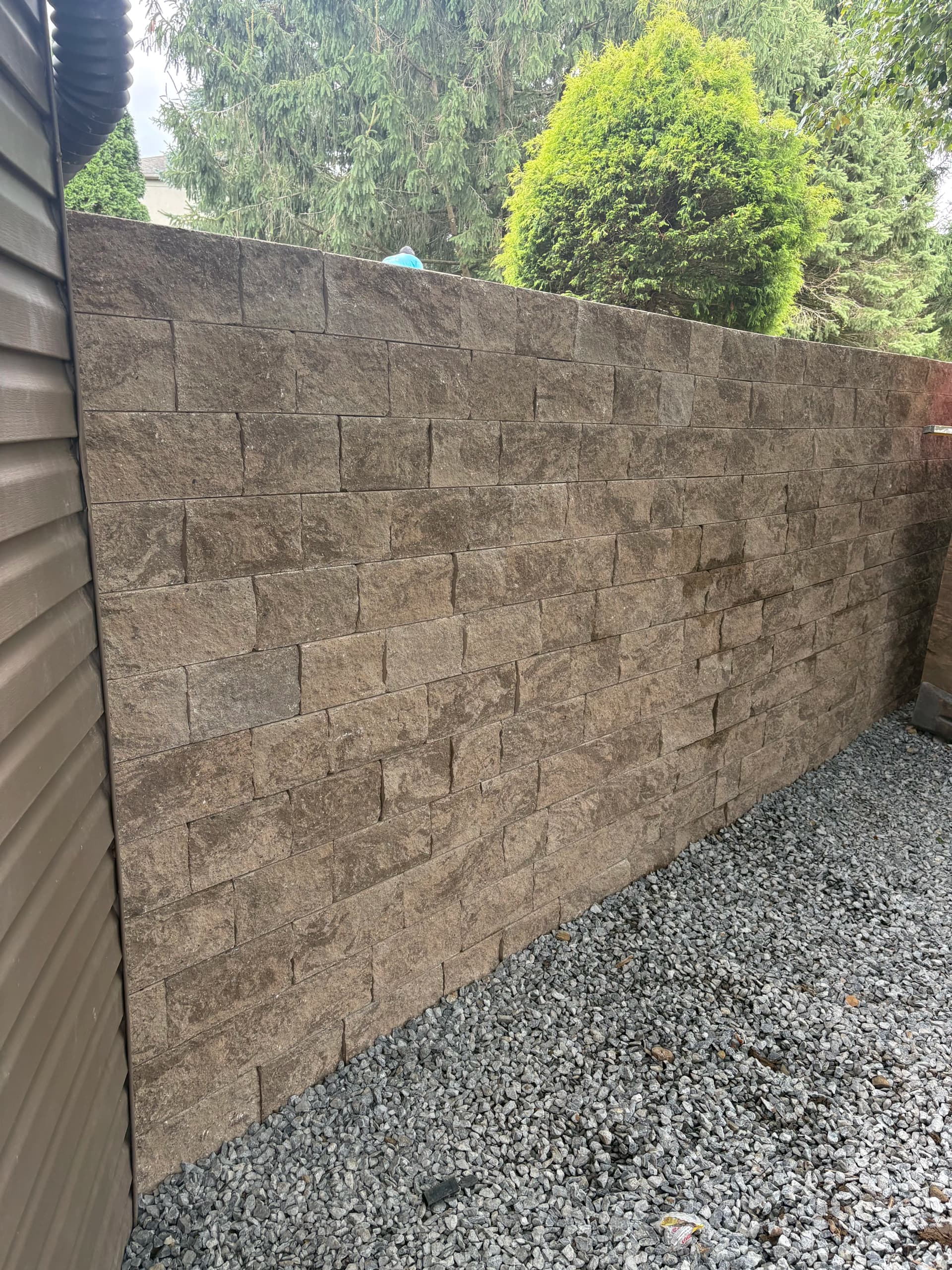Retaining Wall Build Coming Together in Williams Township
