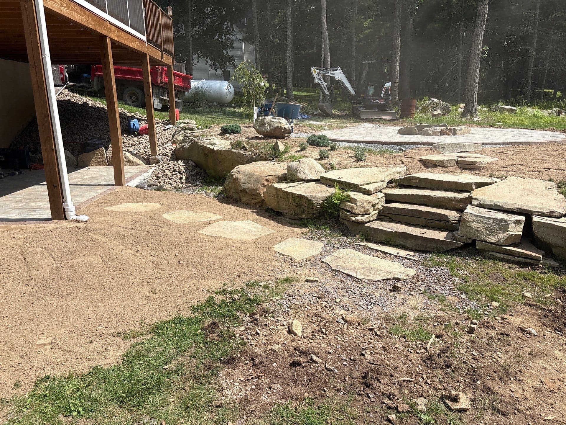 Gallery photos for Fire Pit Patio, Stone Pathways and Full Backyard Outdoor Living Build: Image #2